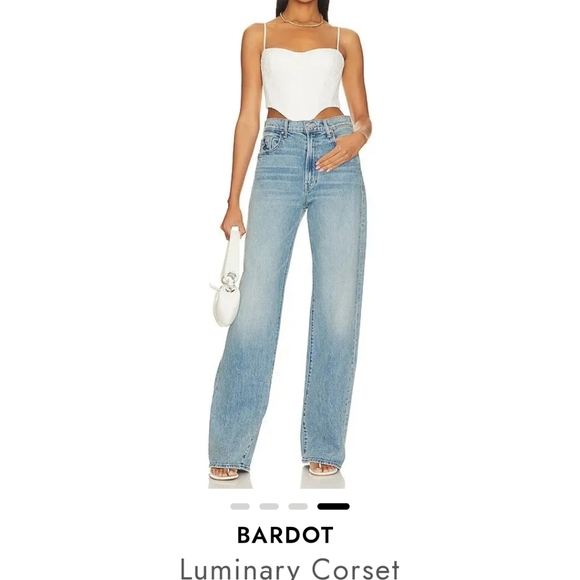 Bardot Luminary Corset Crop Top Silky Satin Zip-up NWT Boning Chic Revolve Lined - Picture 4 of 14